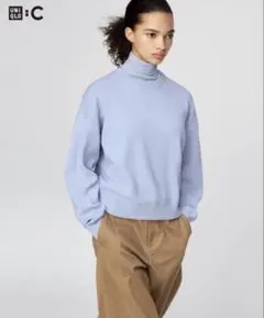 UNIQLO C スムースコットンクルーネックセーター XL ブルー