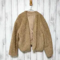 GU ジーユー (S)　ボアブルゾン　ポケットあり