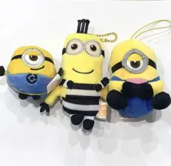 ミニオン ぬいぐるみ キーホルダー3つセット