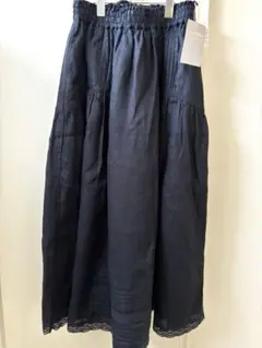 TSUHARUby SM2 リネンスカート　ネイビー