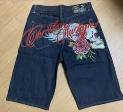 AJIRO DENIM チェック柄デニムショートパンツ ステュディオダルチザン