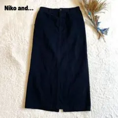 ニコアンド 黒 デニムスカート ロング タイト L スリット シンプル ナロー
