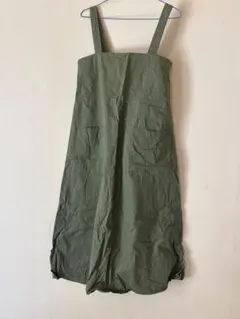 オリーブグリーン サロペット ロング丈