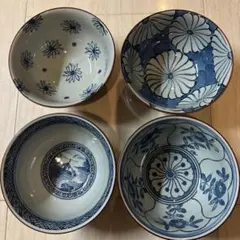 有田焼華絵変わり多用丼揃え　4点