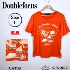 ★美品★ Doublefocus 半袖 Tシャツ オレンジ グラフィック L