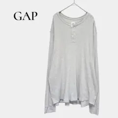 【ギャップ】ワッフルヘンリーネックTシャツ 長袖 カットソー ゆったり ロング