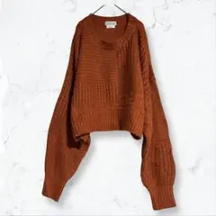 a2921 チャオパニックティピー ニット オレンジ F 長袖 ざっくり編み