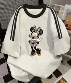 【新品・未使用】ディズニーミ二ーマウス プリントTシャツ レディース Mサイズ