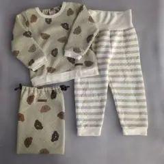 プティマイン　クマ柄キルティングパジャマ上下セット　100cm