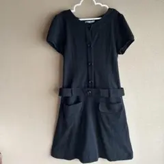 美品 BeBe ブラックドットワンピース フォーマル 冠婚葬祭 喪服 セレモニー