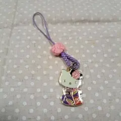 【平成レトロ】キティ　ストラップ　着物　2014　当時物