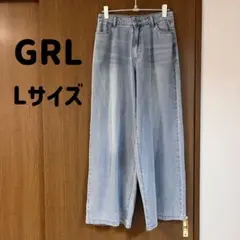 GRL グレイル フリージアルーズワイドデニムパンツ L ブルーのサムネイル