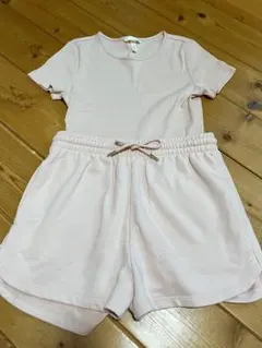 H&M ピンクセットアップ　リブのサムネイル