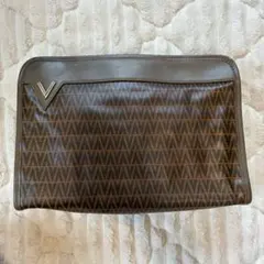 MARIO VALENTINO セカンドバッグ クラッチバッグ Vロゴ ブラウン