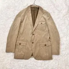 【アレグリ】テーラードジャケット ベージュ 光沢生地 ビジネス XL TC231
