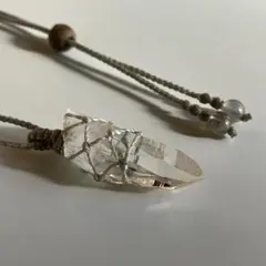 ヒマラヤ水晶 ガネッシュヒマール ＊ マクラメペンダント ネックレス ①
