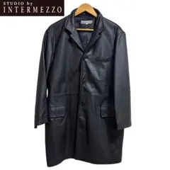 美品　STUDIO by INTERMEZZO 本革　ブラックレザージャケット