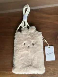 白くて可愛い ポーチ スマホ ポシェット ふわもこ うさぎ