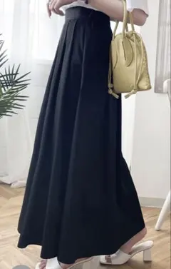 Classical elf ブラックフレアロングスカート XL