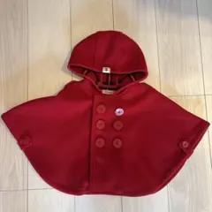 miki HOUSE 赤 フリース ポンチョ70〜90cm