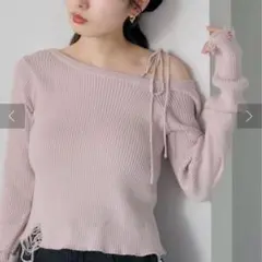 【Kastane】ダメージリブニットプルオーバー