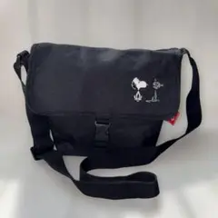 【スヌーピー】 【LOGOS 】 ショルダー バッグ 黒 メッセンジャー バック