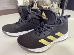 adidas バスケットシューズ ハイカット ブラック/ゴールド