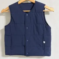 無印良品 muji ベスト 中綿 ダウン ネイビー　120cm