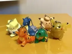 【当時物】初期 ポケモン フィギュア キーホルダー 6体セット レトロ