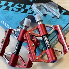 【新品】JISENYフラットペダル レッド 赤 自転車ペダルのサムネイル
