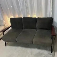 Basquiat 3人掛けコーデュロイソファ モスグリーン 神奈川引取り限定