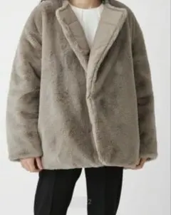 ミラオーウェン リバーシブルエコファージャケット ライトグレー