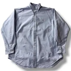 90s ラルフローレン BLAKE ブレイク オックスフォード 長袖 古着 水色