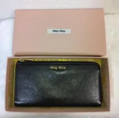 新品 MIU MIU キルティング長財布 ブラック - メルカリ