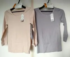 新品　未使用　Sサイズ　8分袖シャツ2枚セット（ピンク・紫）定価3476円