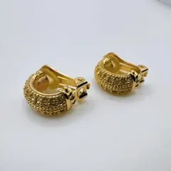 美品 ChristianDior ヴィンテージ クリップ式イヤリング ゴールドのサムネイル