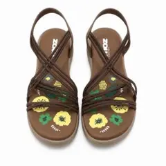 【新品】moz ストラップサンダル ブラウン 花柄のサムネイル
