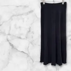 【アメリカンホリック】フレアロングスカート リブ編み ネイビー Mサイズ