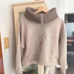 ◆超美品　ハーフジップ　プルオーバー　スウェード　ハイネック　Мサイズ◆