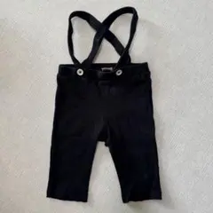 petit main ブラック サスペンダー付きパンツ 80cm