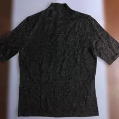 COMME CA ISM ラメ入り 半袖 ハイネックニット M