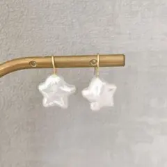 406 揺れないフックピアス　星型　スター　12mmゴールドフィルド