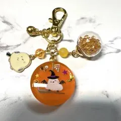 6352☆ シマエナガ　キーホルダー　チャーム　レジン　ハンドメイド　ハロウィン