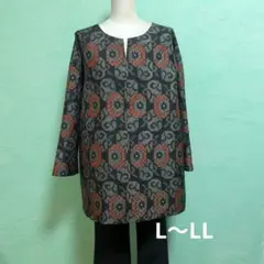着物リメイク村山大島紬チュニック L〜LL