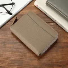 【グレージュ】財布　本革　ミニ財布　コンパクト　きれい　シンプル　オシャレ