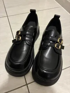 黒　厚底ローファー　23.5