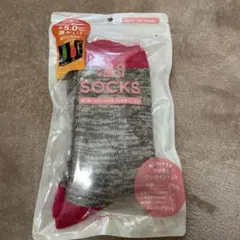 Francfranc 保温靴下 グレー/ピンク 23-25cm