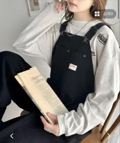 JaVa コラボ》大人女子のゆるコーデ完成！綿100％オーバーサイズ サロペットのサムネイル