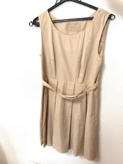 美品⭐︎Ray Beamsノースリーブワンピースベージュ結婚式お呼ばれフォーマル
