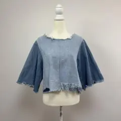 77circa デニム　パッチワーク　半袖　リメイク　トップスのサムネイル